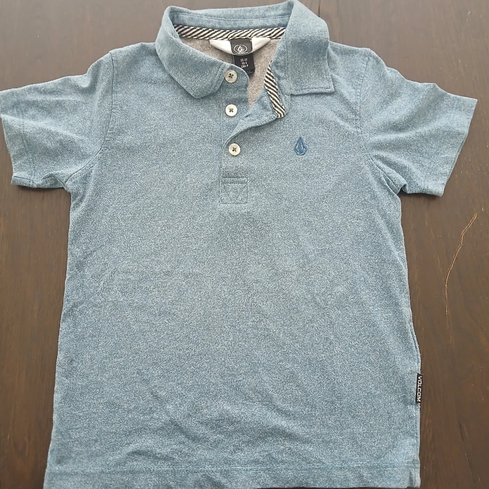 Volcom Boys Golf Polo Shirt Blue Size :4T School Preppy Polo Top Boys